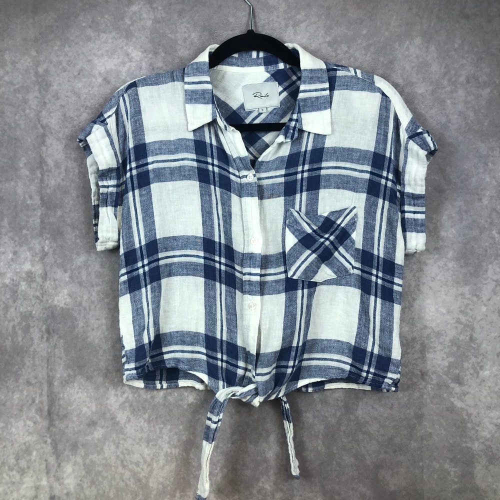 Rails Womens Sz S Amelie Tie Front Button Down Sh… - image 1
